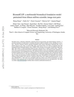 BiomedCLIP: a multimodal biomedical foundation model pretrained from fifteen million scientific image-text pairs