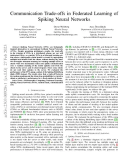 Communication Trade-offs in Federated Learning of Spiking Neural
  Networks