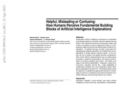 Helpful, Misleading or Confusing: How Humans Perceive Fundamental
  Building Blocks of Artificial Intelligence Explanations