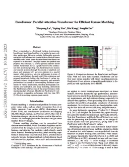 ParaFormer: Parallel Attention Transformer for Efficient Feature
  Matching