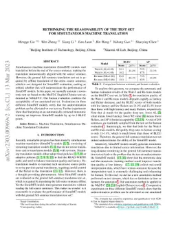 Rethinking the Reasonability of the Test Set for Simultaneous Machine
  Translation