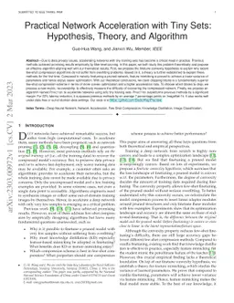 Practical Network Acceleration with Tiny Sets: Hypothesis, Theory, and
  Algorithm