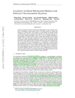 Learning to Grow Pretrained Models for Efficient Transformer Training