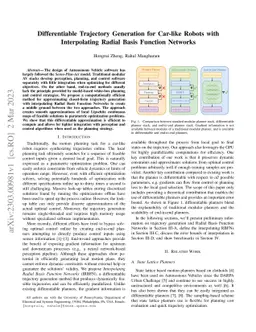 Differentiable Trajectory Generation for Car-like Robots with
  Interpolating Radial Basis Function Networks