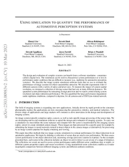 Using simulation to quantify the performance of automotive perception
  systems