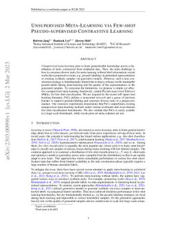 Unsupervised Meta-Learning via Few-shot Pseudo-supervised Contrastive
  Learning