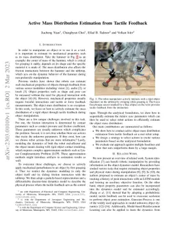 Active Mass Distribution Estimation from Tactile Feedback