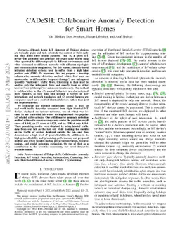 CADeSH: Collaborative Anomaly Detection for Smart Homes