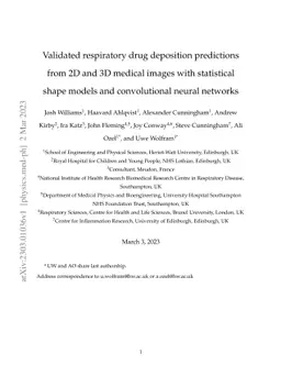 Validated respiratory drug deposition predictions from 2D and 3D medical
  images with statistical shape models and convolutional neural networks