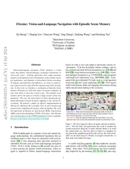 ESceme: Vision-and-Language Navigation with Episodic Scene Memory