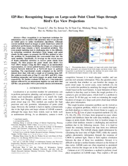 I2P-Rec: Recognizing Images on Large-scale Point Cloud Maps through
  Bird's Eye View Projections