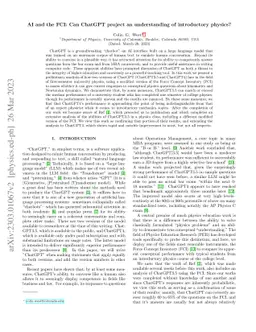 AI and the FCI: Can ChatGPT Project an Understanding of Introductory
  Physics?