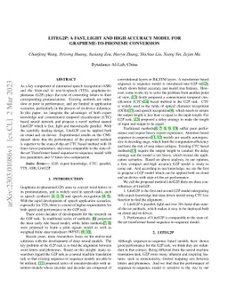 LiteG2P: A fast, light and high accuracy model for grapheme-to-phoneme
  conversion