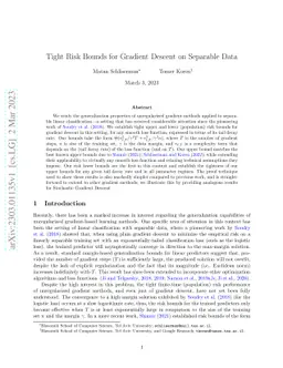 Tight Risk Bounds for Gradient Descent on Separable Data