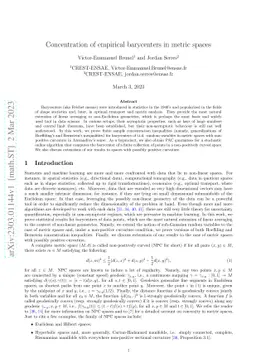 Concentration of empirical barycenters in metric spaces