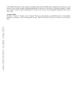 Risk-aware Path Planning via Probabilistic Fusion of Traversability
  Prediction for Planetary Rovers on Heterogeneous Terrains