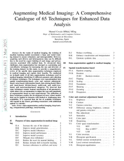 Augmenting Medical Imaging: A Comprehensive Catalogue of 65 Techniques
  for Enhanced Data Analysis