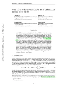 Why (and When) does Local SGD Generalize Better than SGD?
