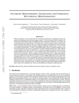Synthetic Misinformers: Generating and Combating Multimodal
  Misinformation