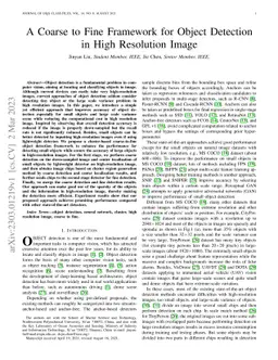 A Coarse to Fine Framework for Object Detection in High Resolution Image