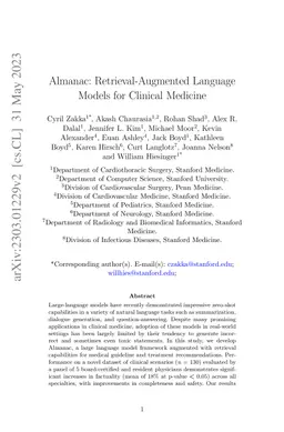 Almanac: Retrieval-Augmented Language Models for Clinical Medicine