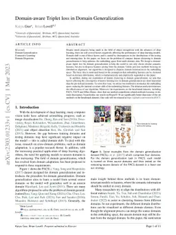Domain-aware Triplet loss in Domain Generalization