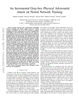 An Incremental Gray-box Physical Adversarial Attack on Neural Network
  Training