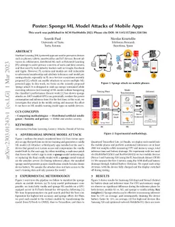 Poster: Sponge ML Model Attacks of Mobile Apps
