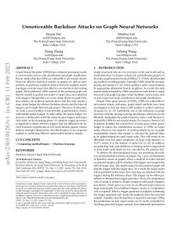 Unnoticeable Backdoor Attacks on Graph Neural Networks