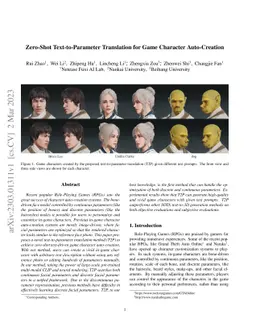 Zero-Shot Text-to-Parameter Translation for Game Character Auto-Creation