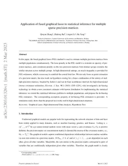 Application of fused graphical lasso to statistical inference for
  multiple sparse precision matrices