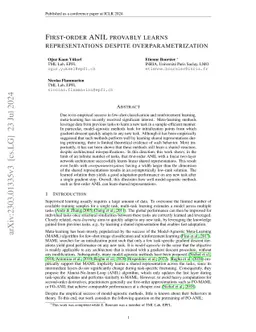 First-order ANIL learns linear representations despite misspecified
  latent dimension
