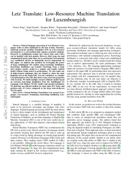 Letz Translate: Low-Resource Machine Translation for Luxembourgish