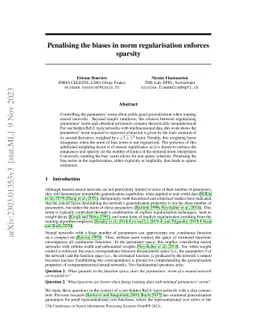 Penalising the biases in norm regularisation enforces sparsity