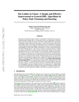 The Ladder in Chaos: A Simple and Effective Improvement to General DRL
  Algorithms by Policy Path Trimming and Boosting