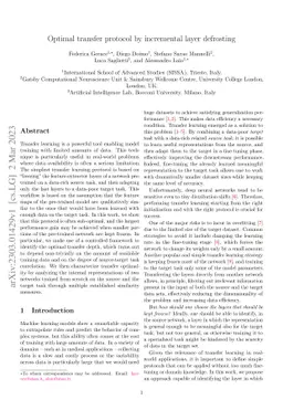 Optimal transfer protocol by incremental layer defrosting
