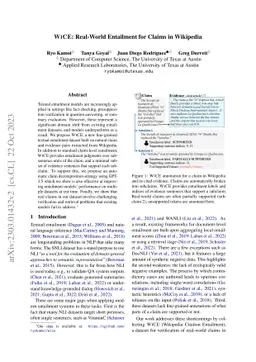 WiCE: Real-World Entailment for Claims in Wikipedia