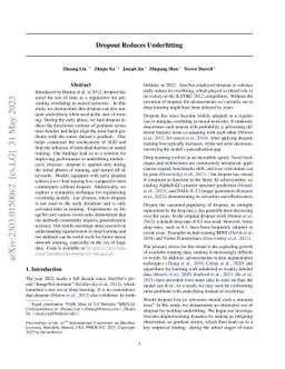 Dropout Reduces Underfitting