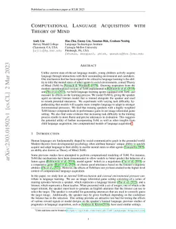 Computational Language Acquisition with Theory of Mind