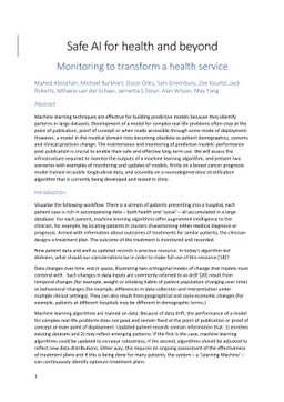 Safe AI for health and beyond -- Monitoring to transform a health
  service