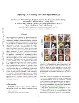 Improving GAN Training via Feature Space Shrinkage
