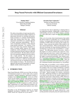 Deep Neural Networks with Efficient Guaranteed Invariances