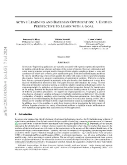 Active Learning and Bayesian Optimization: a Unified Perspective to
  Learn with a Goal