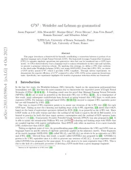 Technical report: Graph Neural Networks go Grammatical