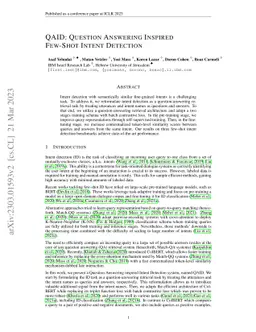 QAID: Question Answering Inspired Few-shot Intent Detection