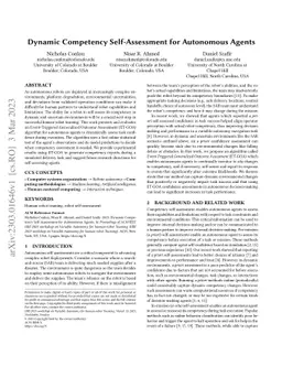Dynamic Competency Self-Assessment for Autonomous Agents