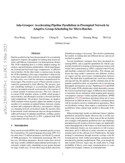 Ada-Grouper: Accelerating Pipeline Parallelism in Preempted Network by
  Adaptive Group-Scheduling for Micro-Batches