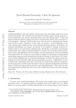 Travel Demand Forecasting: A Fair AI Approach