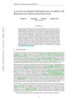 A Laplace-inspired Distribution on SO(3) for Probabilistic Rotation
  Estimation