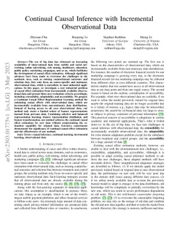 Continual Causal Inference with Incremental Observational Data